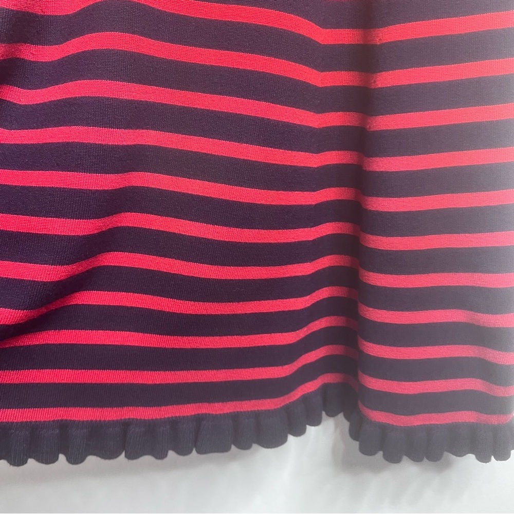 1901 Nordstrom French Striped Mock Neck Knit Dress Navy/Red Size S - Picture 8 of 16